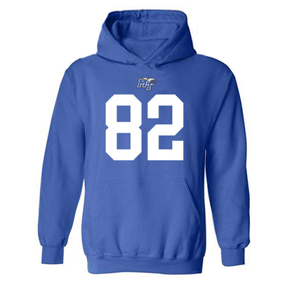 MTSU - NCAA Football : Taharin Sudderth - Royal Replica Shersey Hooded Sweatshirt