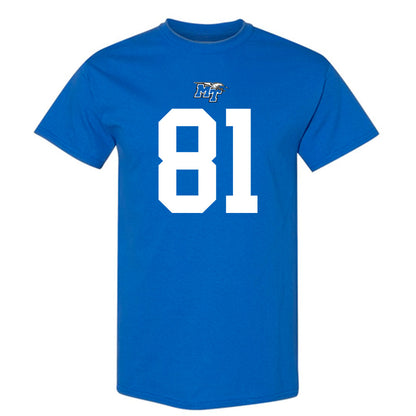 MTSU - NCAA Football : Mitchell Howell - Royal Replica Shersey Short Sleeve T-Shirt