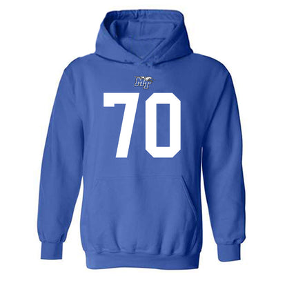MTSU - NCAA Football : Isaac Rue - Royal Replica Shersey Hooded Sweatshirt