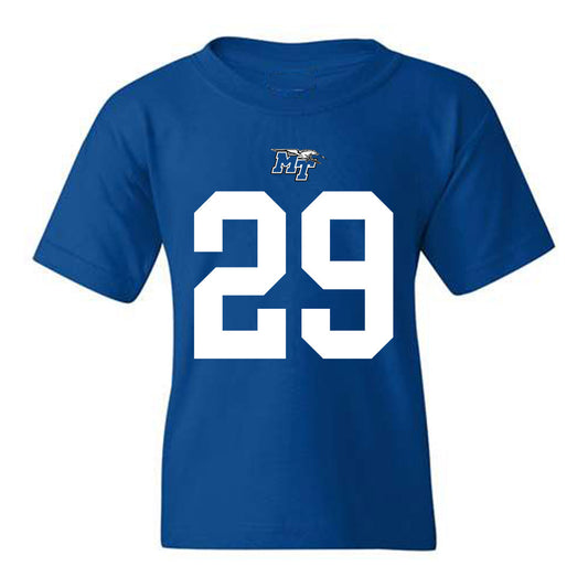 MTSU - NCAA Football : Tyrell Raby - Royal Replica Shersey Youth T-Shirt