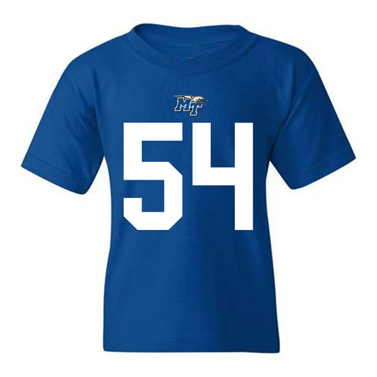 MTSU - NCAA Football : Connor Dougherty - Royal Replica Shersey Youth T-Shirt