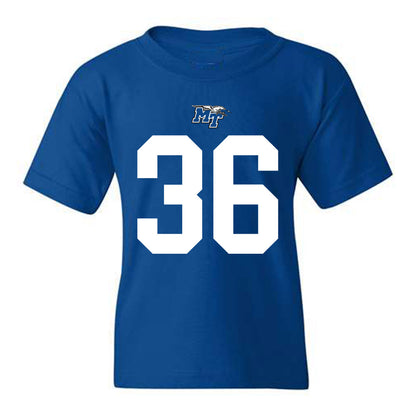 MTSU - NCAA Football : Justus Chadwick - Royal Replica Shersey Youth T-Shirt