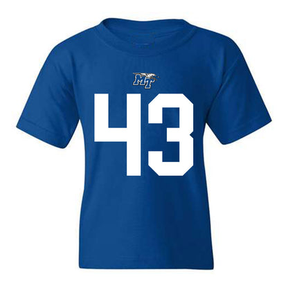 MTSU - NCAA Football : Markel James - Royal Replica Shersey Youth T-Shirt