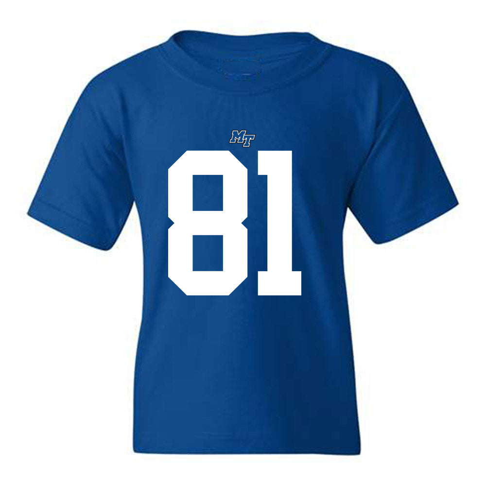 MTSU - NCAA Football : Mitchell Howell - Royal Replica Shersey Youth T-Shirt