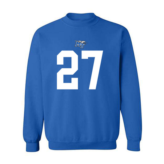 MTSU - NCAA Football : Rickey Smith - Royal Replica Shersey Sweatshirt