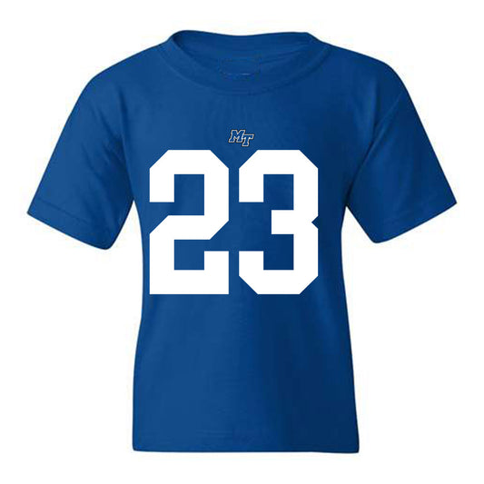 MTSU - NCAA Football : Jalen Jackson - Royal Replica Shersey Youth T-Shirt