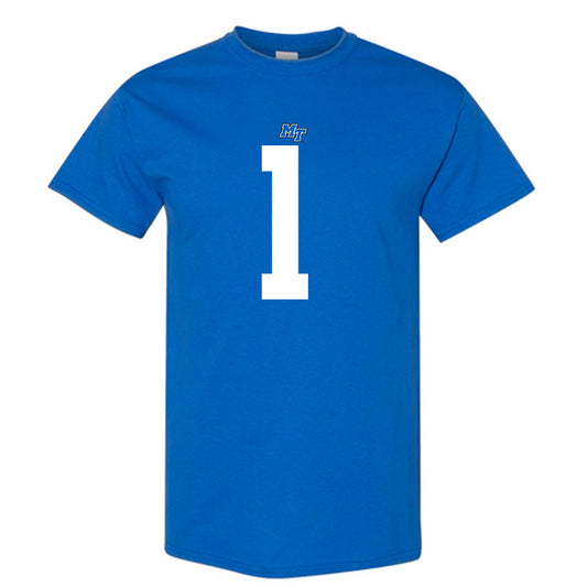 MTSU - NCAA Football : Teldrick Ross - Royal Replica Shersey Short Sleeve T-Shirt