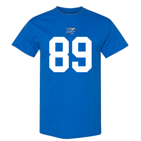MTSU - NCAA Football : Elijah Ealey - Royal Replica Shersey Short Sleeve T-Shirt