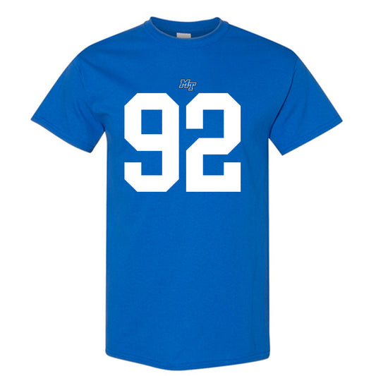 MTSU - NCAA Football : Damonte Smith - Royal Replica Shersey Short Sleeve T-Shirt