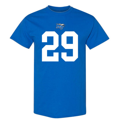 MTSU - NCAA Football : Tyrell Raby - Royal Replica Shersey Short Sleeve T-Shirt