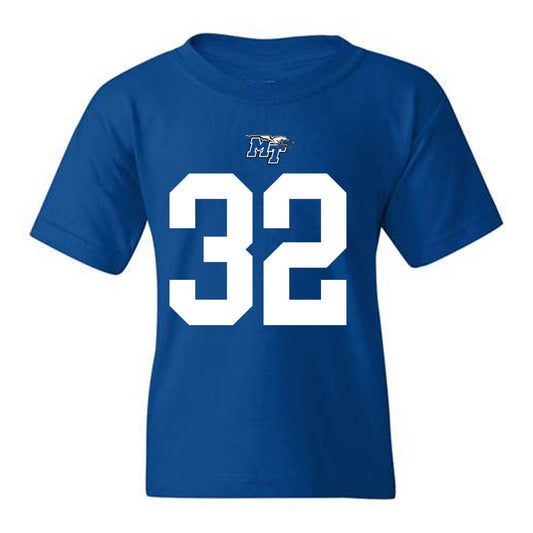 MTSU - NCAA Football : Jekail Middlebrook - Royal Replica Shersey Youth T-Shirt