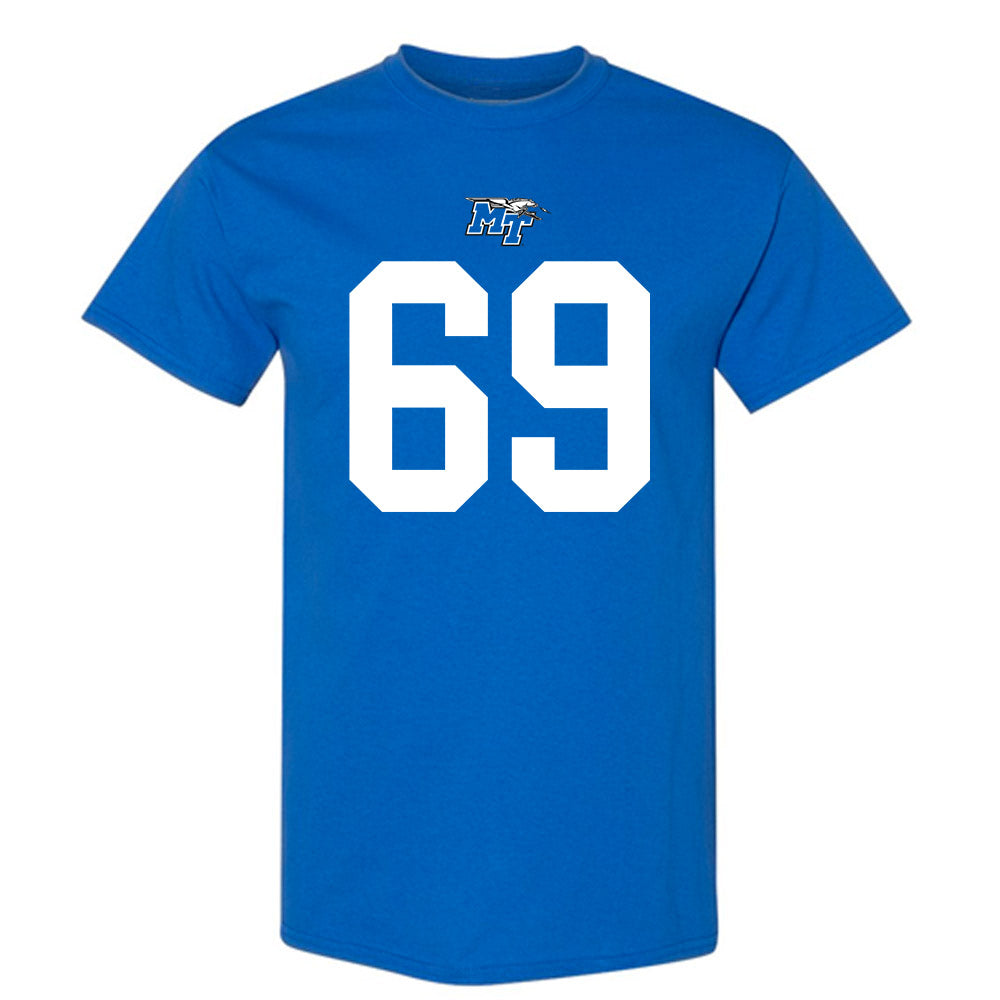 MTSU - NCAA Football : Brody Butler - Royal Replica Shersey Short Sleeve T-Shirt