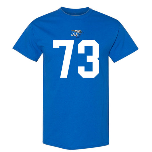 MTSU - NCAA Football : Connor Farris - Royal Replica Shersey Short Sleeve T-Shirt
