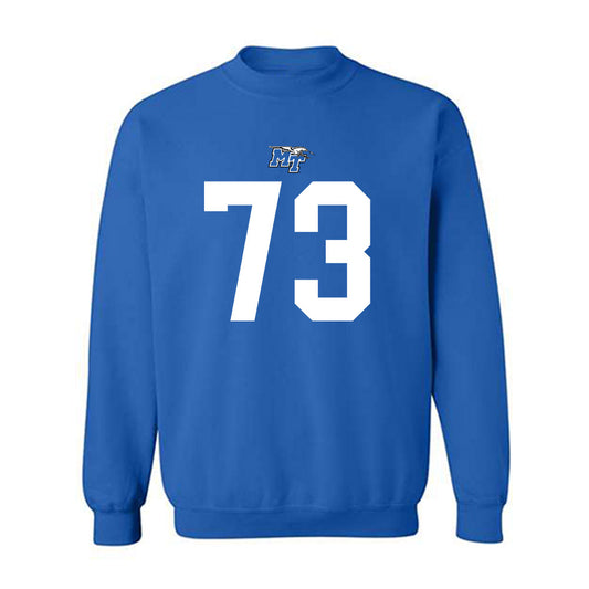 MTSU - NCAA Football : Connor Farris - Royal Replica Shersey Sweatshirt