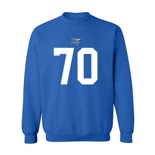 MTSU - NCAA Football : Isaac Rue - Royal Replica Shersey Sweatshirt
