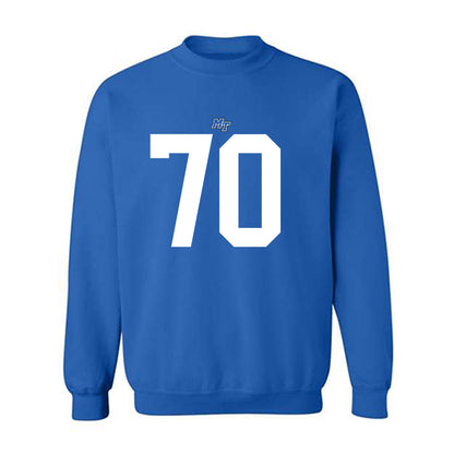 MTSU - NCAA Football : Isaac Rue - Royal Replica Shersey Sweatshirt