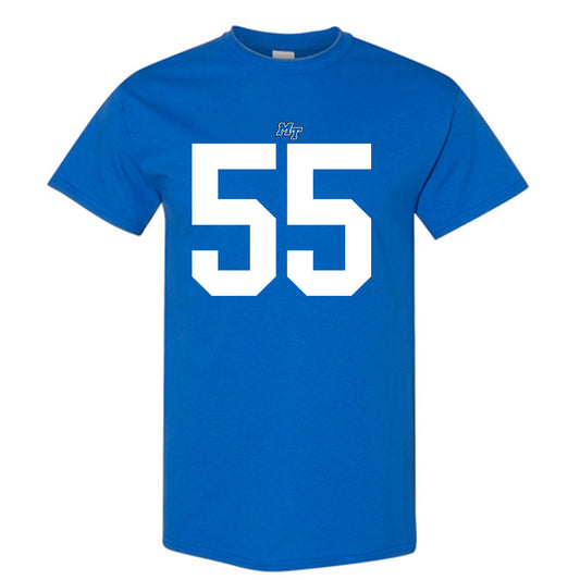 MTSU - NCAA Football : Mateo Guevara - Royal Replica Shersey Short Sleeve T-Shirt