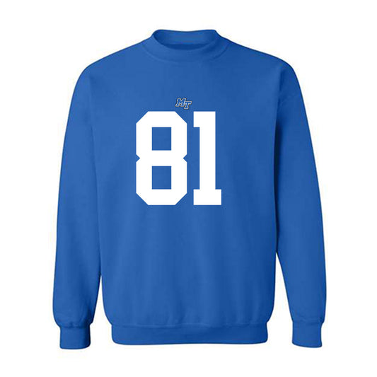 MTSU - NCAA Football : Mitchell Howell - Royal Replica Shersey Sweatshirt