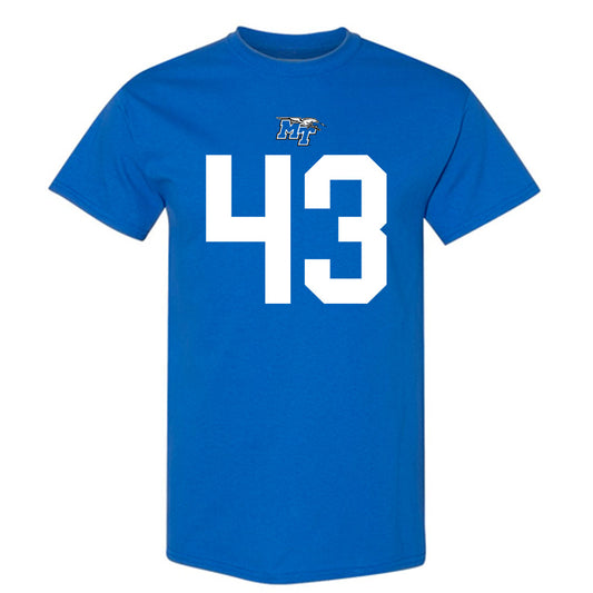 MTSU - NCAA Football : Markel James - Royal Replica Shersey Short Sleeve T-Shirt