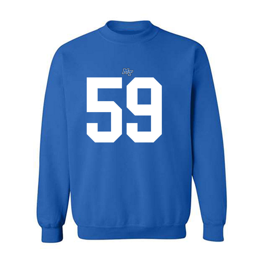 MTSU - NCAA Football : Jacob Jackson - Royal Replica Shersey Sweatshirt