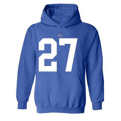 MTSU - NCAA Football : Rickey Smith - Royal Replica Shersey Hooded Sweatshirt