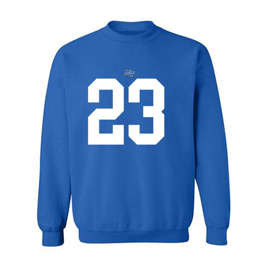 MTSU - NCAA Football : Jalen Jackson - Royal Replica Shersey Sweatshirt