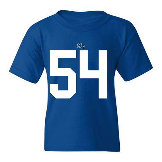 MTSU - NCAA Football : Aaron Wood - Royal Replica Shersey Youth T-Shirt