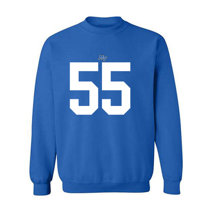 MTSU - NCAA Football : Mateo Guevara - Royal Replica Shersey Sweatshirt