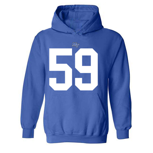 MTSU - NCAA Football : Jacob Jackson - Royal Replica Shersey Hooded Sweatshirt