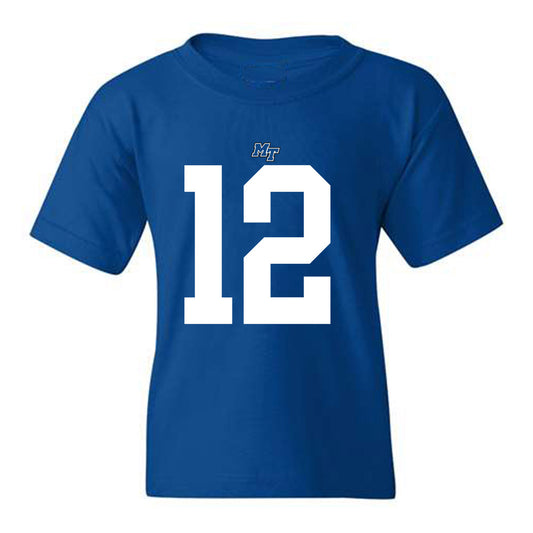 MTSU - NCAA Football : Jalen Davis - Royal Replica Shersey Youth T-Shirt