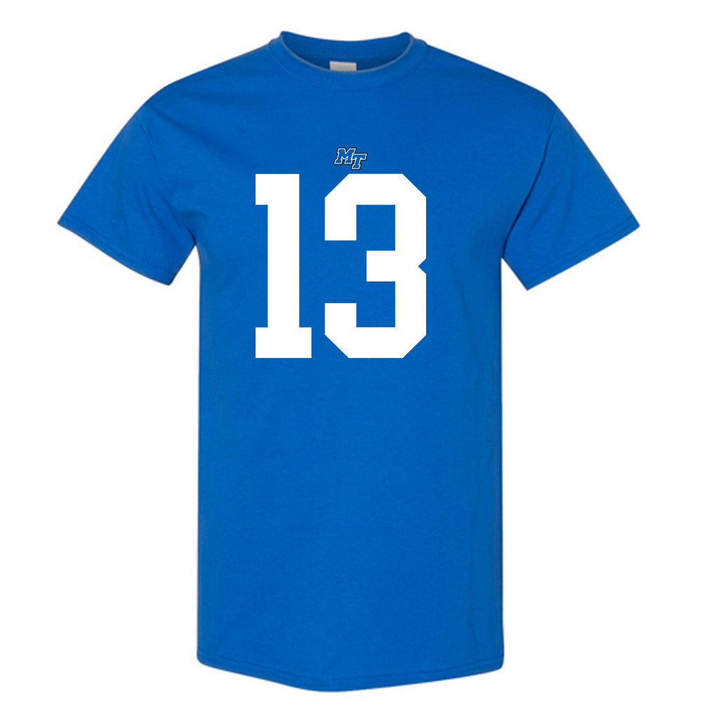 MTSU - NCAA Football : Javonte Sherman - Royal Replica Shersey Short Sleeve T-Shirt