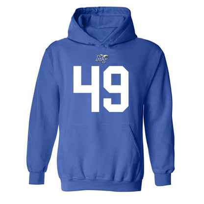 MTSU - NCAA Football : James Stewart II - Royal Replica Shersey Hooded Sweatshirt