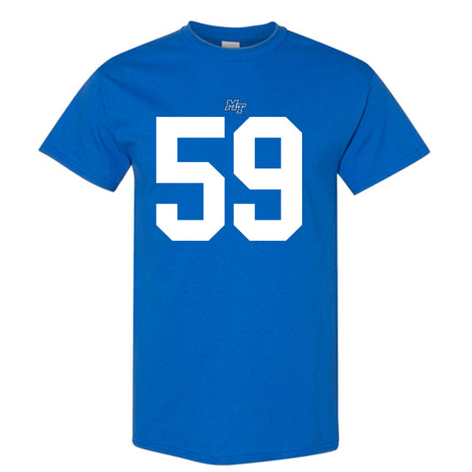 MTSU - NCAA Football : Jacob Jackson - Royal Replica Shersey Short Sleeve T-Shirt