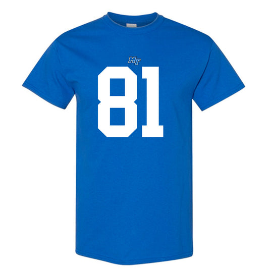 MTSU - NCAA Football : Mitchell Howell - Royal Replica Shersey Short Sleeve T-Shirt