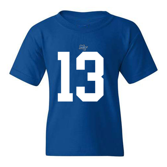 MTSU - NCAA Football : Javonte Sherman - Royal Replica Shersey Youth T-Shirt