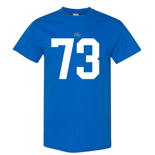 MTSU - NCAA Football : Connor Farris - Royal Replica Shersey Short Sleeve T-Shirt