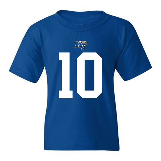 MTSU - NCAA Football : Drew Francis - Royal Replica Shersey Youth T-Shirt