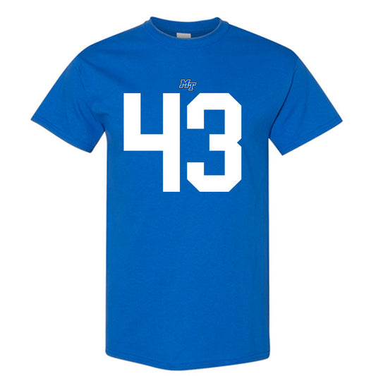 MTSU - NCAA Football : Markel James - Royal Replica Shersey Short Sleeve T-Shirt