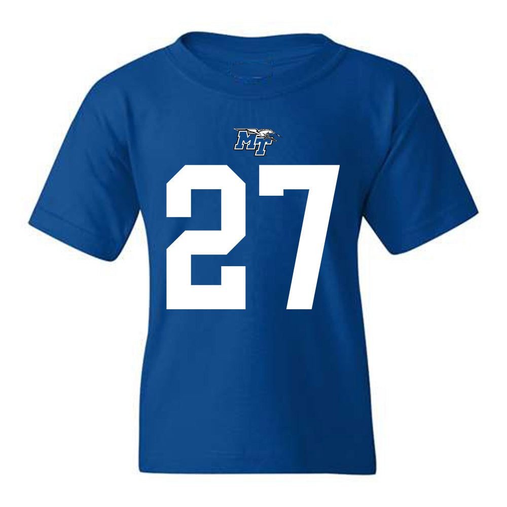 MTSU - NCAA Football : Rickey Smith - Royal Replica Shersey Youth T-Shirt