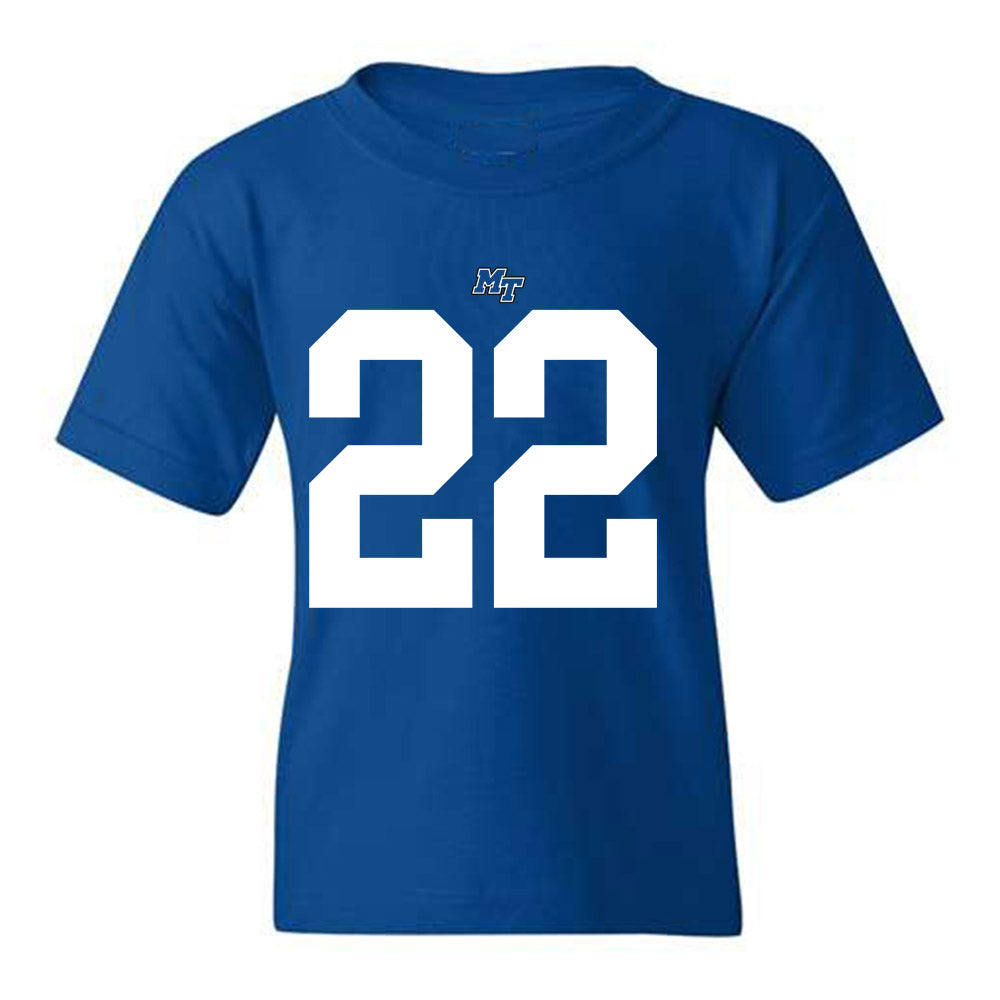 MTSU - NCAA Football : Chris Johnson - Royal Replica Shersey Youth T-Shirt