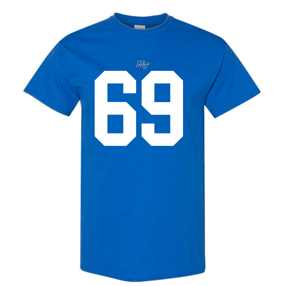 MTSU - NCAA Football : Brody Butler - Royal Replica Shersey Short Sleeve T-Shirt