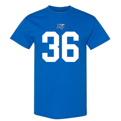 MTSU - NCAA Football : Justus Chadwick - Royal Replica Shersey Short Sleeve T-Shirt