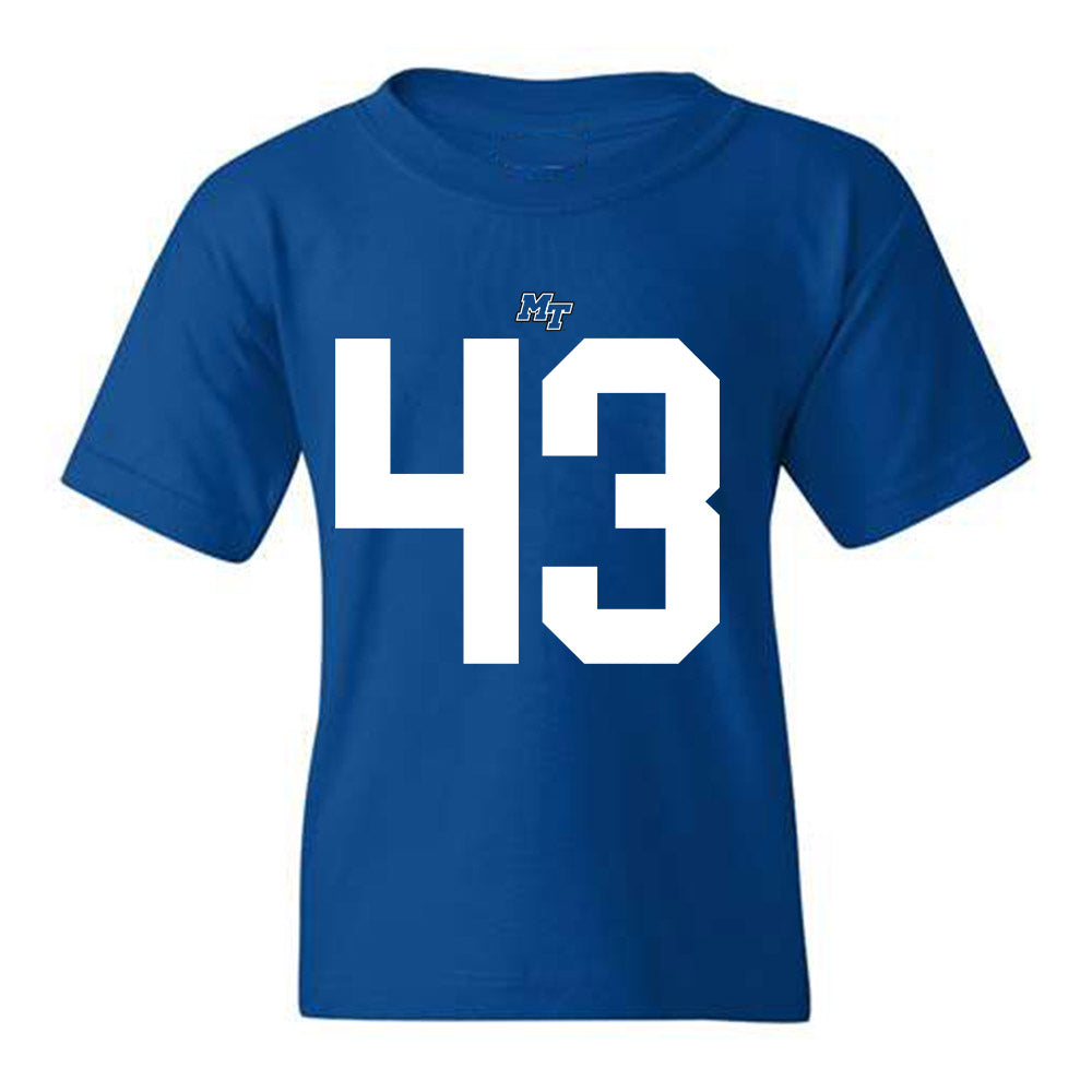 MTSU - NCAA Football : Markel James - Royal Replica Shersey Youth T-Shirt