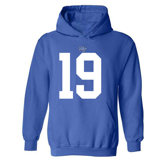 MTSU - NCAA Football : A'Varius Sparrow - Royal Replica Shersey Hooded Sweatshirt