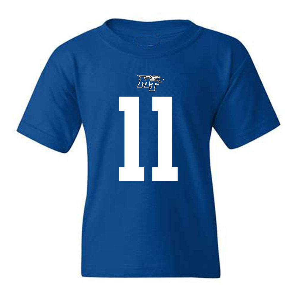 MTSU - NCAA Football : Nicholas Vattiato - Royal Replica Shersey Youth T-Shirt