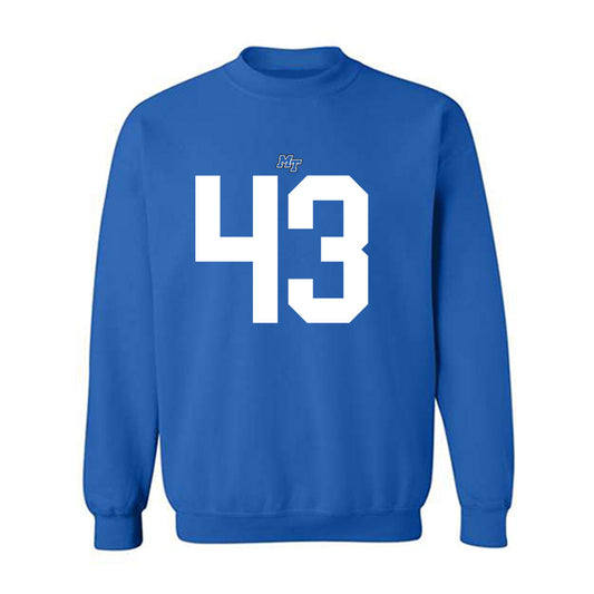 MTSU - NCAA Football : Trevon Ferrell - Royal Replica Shersey Sweatshirt