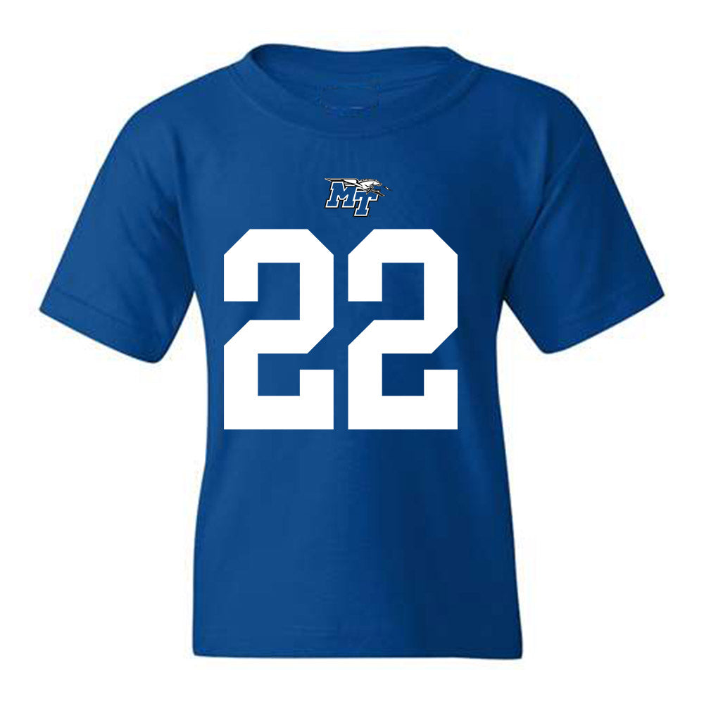 MTSU - NCAA Football : Chris Johnson - Royal Replica Shersey Youth T-Shirt