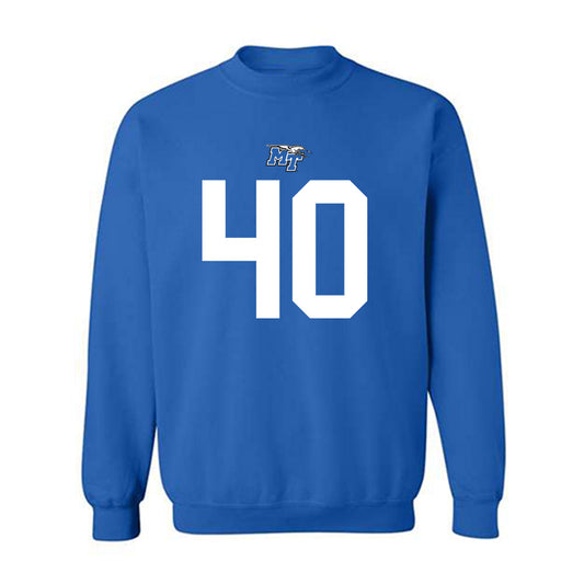 MTSU - NCAA Football : Anthony Bynum - Royal Replica Shersey Sweatshirt