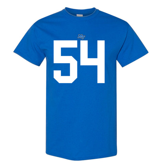 MTSU - NCAA Football : Connor Dougherty - Royal Replica Shersey Short Sleeve T-Shirt