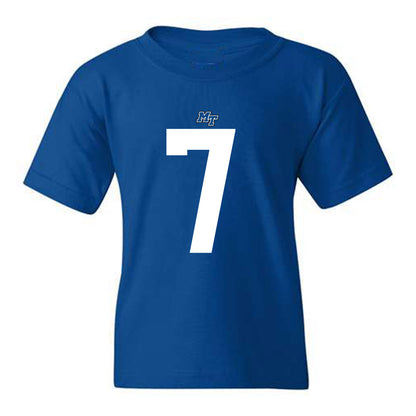 MTSU - NCAA Football : Zeke Rankin - Royal Replica Shersey Youth T-Shirt